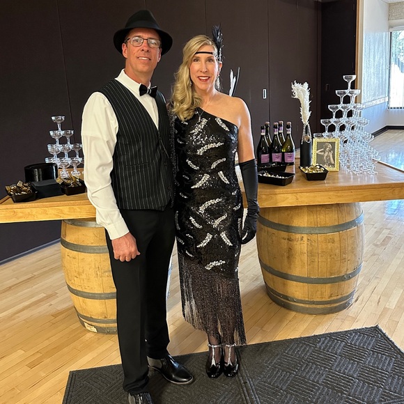 La Revue Nègre Feather Sequins Evening Gown, Flapper 1920’s inspired - Picture 12 of 12